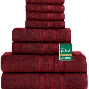 Tawfeeq Linens Turkish Bath Towels - Set of 8